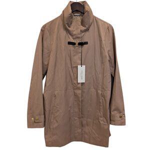 Cole Haan Signature Tan Stowaway Hood Rain Coat Trench - Size M NWT